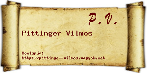 Pittinger Vilmos névjegykártya